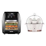 CHEFMAN Multifunctional Digital Air Fryer+ Rotisserie, Dehydrator, Convection Oven, 17 Touch Screen & Electric Egg Cooker Boiler Rapid Poacher, Food & Vegetable Steamer, Quickly Makes Up to 6