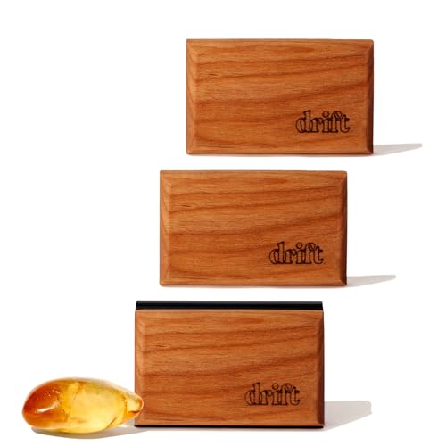 Image of Drift Car Air Freshener - The Original Wood Air Freshener - Car Odor Eliminator - Long Lasting Scent - Metal Clip - Essential Oils - Clean Ingredients - Amber Scent 3 Pack Starter Kit - CLIP INCLUDED