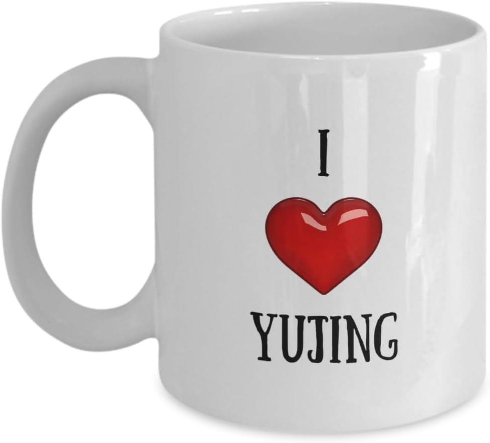 I Love Yujing Coffee Mug - Personalized Cup with Name Yujing, Customized Birthday/Christmas/Holiday Gift Idea for Yujing 11oz Playful Fox PFX42B