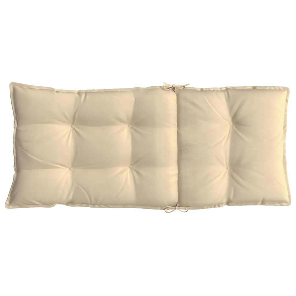 vidaXL Hochlehner Auflagen 4 STK., Hochlehner Auflage mit PP-Hohlfasern, Stuhlauflage mit Gummibänder Bindebänder, Sitzkissen, Beige Oxford-Gewebe