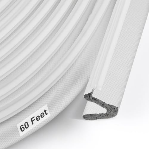 Image of Litaibai 60 ft Kerf Weather Stripping Door Seal for Exterior Doors, White | Push-In Kerf Seal for Grooved Frames, Not Self-Adhesive, Fits 1 /4-1 /2 in Door Gaps, Helps Reduce Drafts and Energy Loss