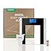 Tenergy Body Weight Scale with Step-On Technology, Tempered Glass Platform w/Backlit LCD, High Precision Digital Bathroom Scale, 400-Pound Capacity, Bonus Body Measuring Tape & Batteries Included