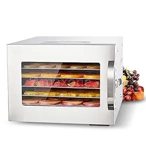 Stainless Steel Food Dehydrator With 6 Trays 500W Beef Jerky Machine with 30-90 Temp Control 24H Timer E