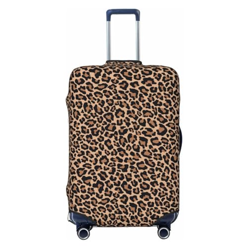 Travel Luggage Cover - Brown Leopard Print A Washable Suitcase Covers Protector Fits 18-32 Inch Luggage