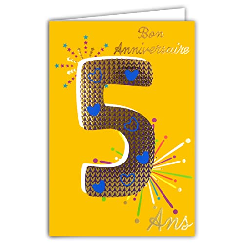 Carte D'anniversaire Dorée élégante Pour Enfant - Format A5 - Motifs Traditionnels - Recyclable - Fait Au Royaume-Uni - Cadeau Festif