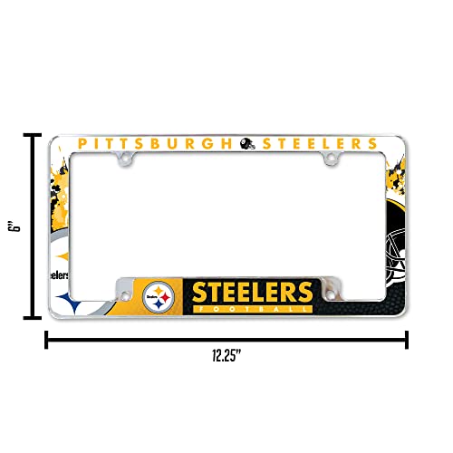Rico Industries NFL Football Primary 12" x 6" Chrome All Over Automotive License Plate Frame for Car/Truck/SUV - Image 7