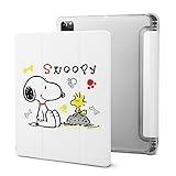 スヌーピー ipad ケース iPad 9/8/7 ケース おしゃれ iPad 第9/8/7世代ケース 人気 (2021 2020 2019) 10.2インチ かわいい 耐衝撃カバー クリア 軽量 オートスリープ/ウェイク機能対応 キャラクター グッズ 傷防止 三つ折りスタンド 透明