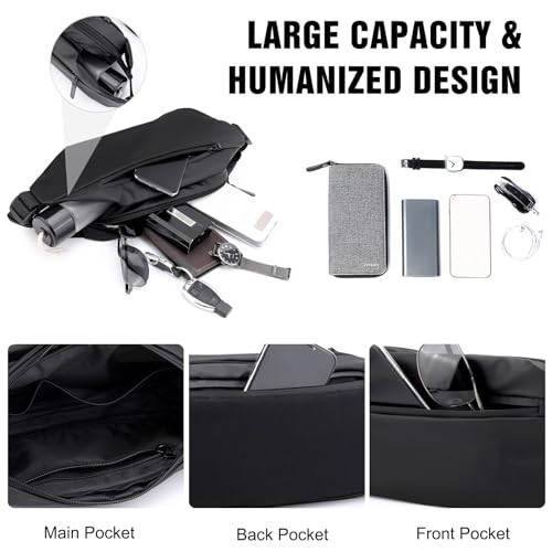 Mens Chest Bag Sling Bags for Men Personal Flex bag Stylish Shoulder Bag Men's Bag Crossbody Messenger Bag Man Bags cross body for Work Professional Office Travel Satchel BagGreen3