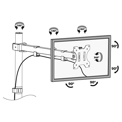 Support ecran pc rotatif et bras orientable inclinable VESA table