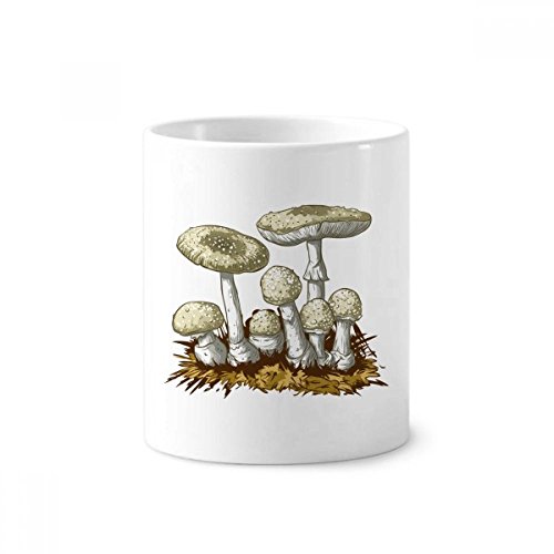 Gobelet céramique champignon blanc 350ml pour brosse à dents et crayons