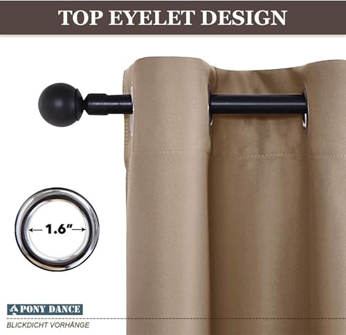 Image of Galaxy Home Decor Premium 100% True Blackout Eyelet Curtain for Window 4 Feet| Thermal Insulated Modern Plain Curtain for Living Room & Bedroom|Pack of 2, Mocha