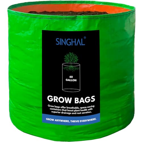 SINGHAL 60 Gallon Grow Bag - 24'x24' HDPE Fabric...