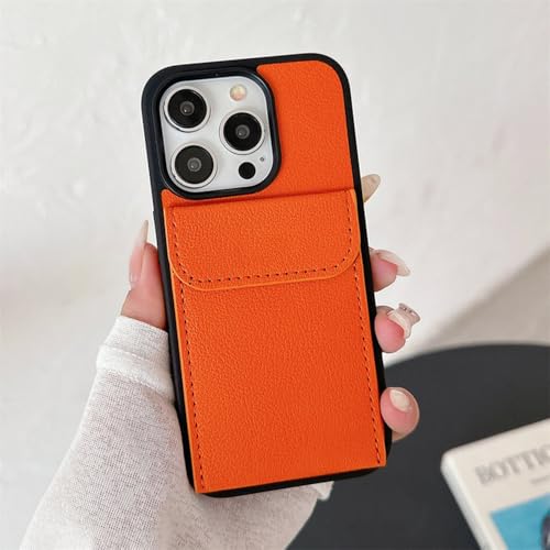 Étui pour iPhone 12 en cuir de luxe orange avec coque antichoc élégante