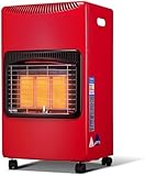 Calentador de gas portátil para interiores y exteriores, con ruedas, regulador y manguera, plegable para oficina, cobertizo, garaje y taller