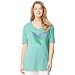 Just My Size Women's Plus Size Printed Short-Sleeve V-Neck T-Shirt, Sulfure, 2X