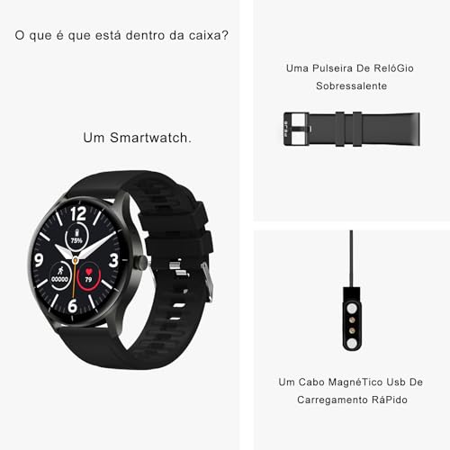 PEJE Smart Watch (Atende/Faz chamadas), relógios inteligentes de 1,28' para homens, mulheres,relógi