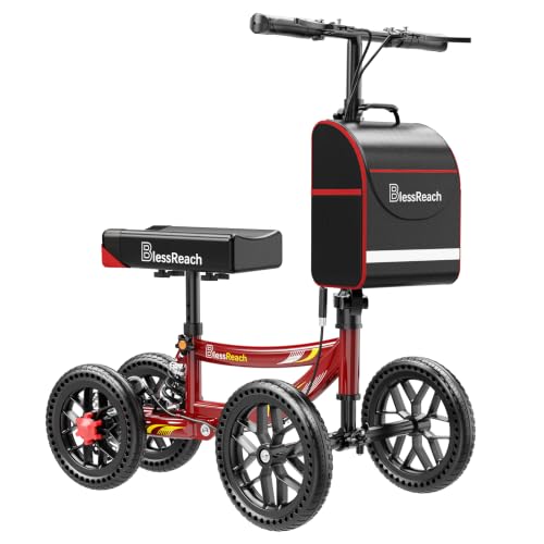BlessReach All Terrain Knee Scooter for Adults Foot Injuries,11&rdquo; Big Wheels