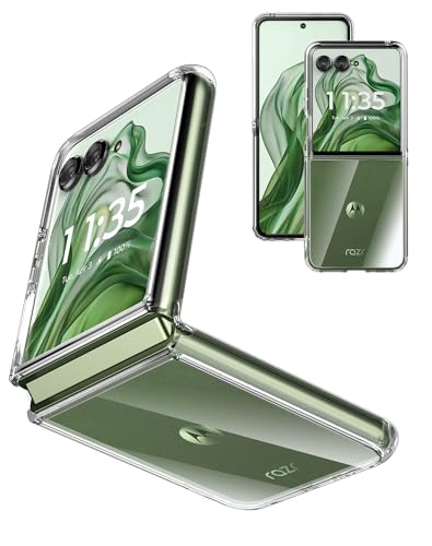 Cresee Coque pour Motorola Razr 50 Ultra (2024) Étui Rigide Transparent Mince avec Bords Flexibles en TPU Housse de Protection Antichoc Bumper Case pour Moto...