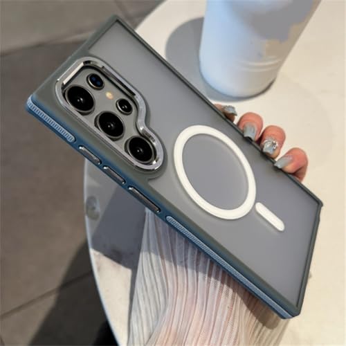 Samsung�p Galaxy S26 S24 S22 S25 Ultra S23 Plus S23 FE �p �����}�b�g�}�O�l�b�g�P�[�X ���C�����X�[�d�Ή� �ϏՌ��J�o�[ (S25 FE �p/�O���[)