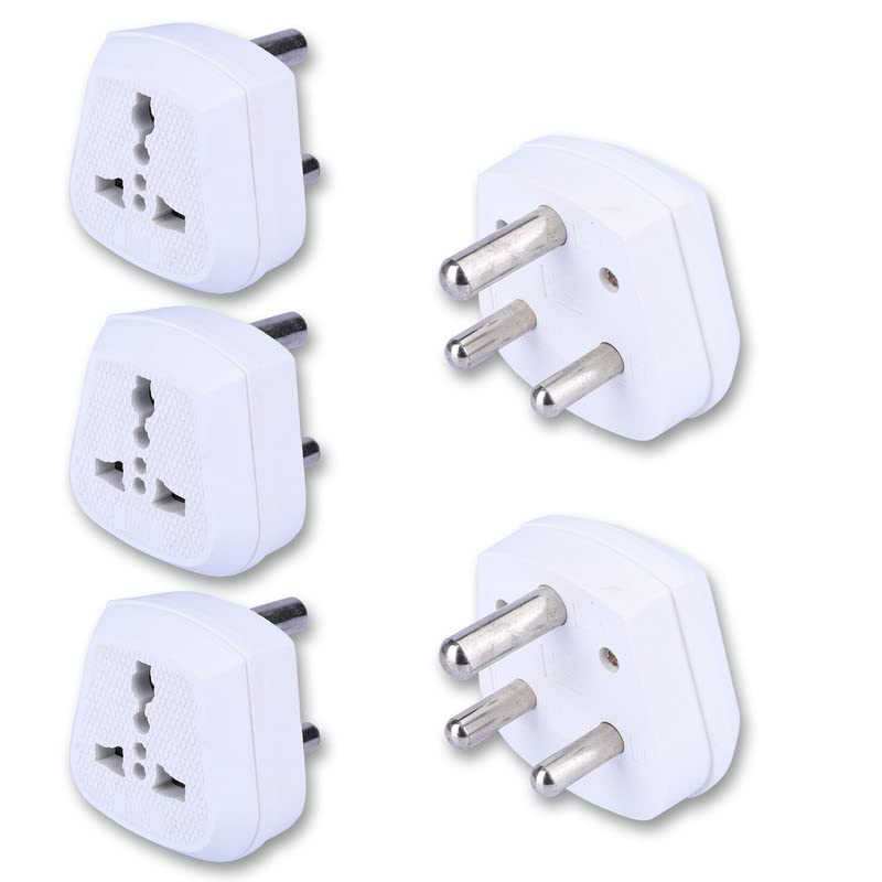 Image of MX 5A to 15A Converter Plug | 3-Pin Universal Adapter | Heavy-Duty Power Converter Socket | Universal Socket Plug (15 AMP to 5 AMP 3 Pin Conversion Plug, Pack of 5)