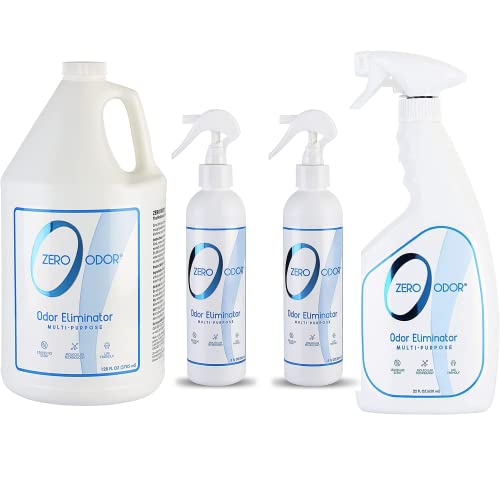 Zero Odor Multi-Purpose Odor Eliminator-22Oz Air & Surface Odor-Patented Technology Best For Bathroom, Kitchen, Fabrics, Closet- Smell Great Again, 128Oz #TOP22