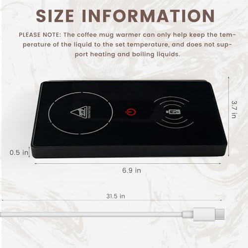 Coffee Mug Warmer Smart Coffee Cup Warmer for Desk with 15W Phone Charging and Temperature Controlled for Coffee, Cocoa, Beverages, Milk & Tea by LAIAMER - Image 6