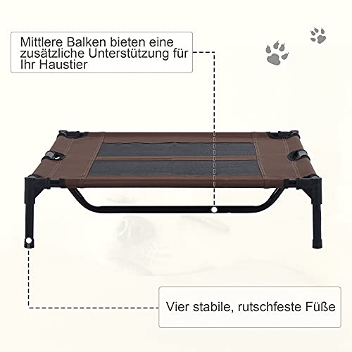 PawHut Hundeliege Outdoor Schlafplatz Hundebett Hundesofa Haustierbett Katzenbett Kaffee-Braun 92 x 76 x 18 cm