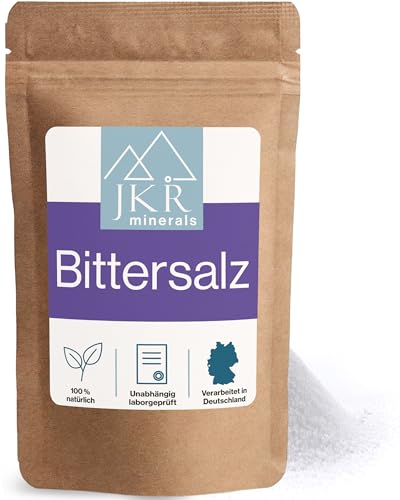 JKR Spices Bittersalz 450g | Epsom Salz in Lebensmittelqualität | Magnesium Sulfate food Grade | MgSO4 im CO² neutralen wieder verschließbaren Beutel
