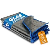 Carbigo 3X Chiffons Professionnels pour Verre en Microfibre de 400 g/m2 Nettoyage sans Traces des vitres, Verres - Extrêmement Absorbant, Chiffons de Polissage Non Pelucheux 50x40cm
