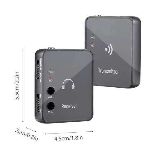 Monitor de Auriculares Inalámbrico de 2,4 GHz Receptor Recargable de 24 Bits para Estudio 5
