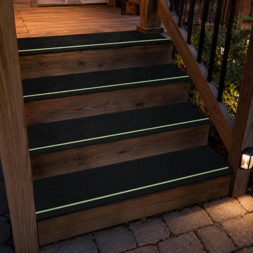 Image of Anti Slip Tape with Glow in Dark Stripe 4 in x 40 FT,Non-Skid Tape Night Visibility Non-Slip Roll, Anti-Slip Strips for Stairs Ramps Floors Decks & Slippery Surfaces