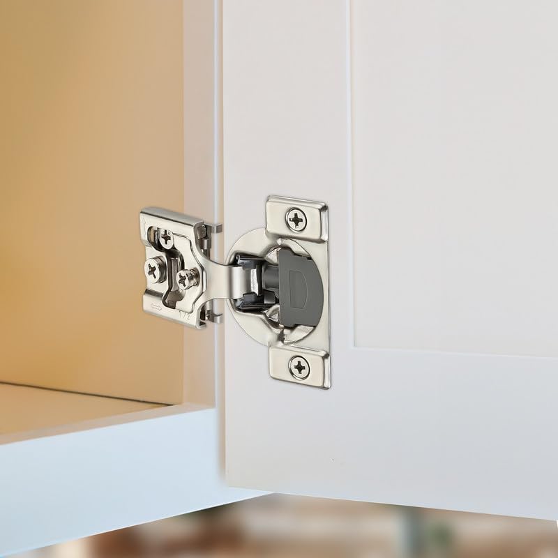 HOME EDIT 20 Pack 10 Pairs 1/2 inch Overlay Soft Close Cabinet Hinges for Kitchen, Stainless Steel Three-Way Adjustable, Concealed Self-Closing Door Hinges