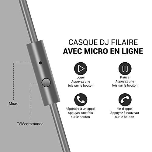 OneOdio Casque Audio Filaire DJ Piano Studio - 50 mm Conducteurs, Share-Port, Léger Confort Pliable Hi-RES Basse - 6.35 et 3.5 mm 2 Jack Câble avec Micro - Headphone PC Guitare Monitor Pro-10 - Image 4