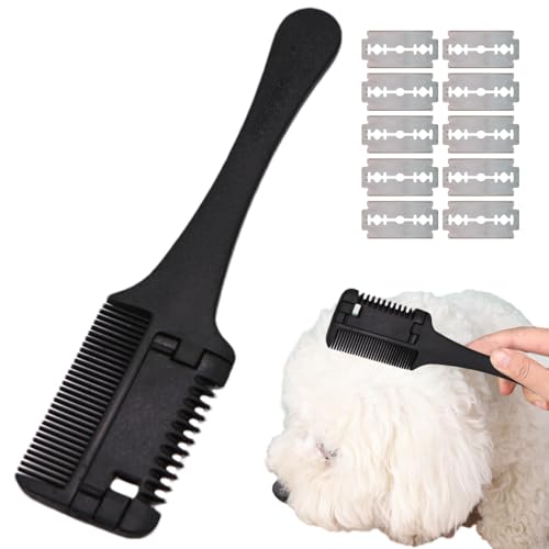 Peigne Rasoir Animaux - 19cm Résistant,Peignes de toilettage révolutionnaire pour chiens et chats | Convient aux poils longs et courts, résistants à l'usure | Pours toilettages à domicile, salon, soin