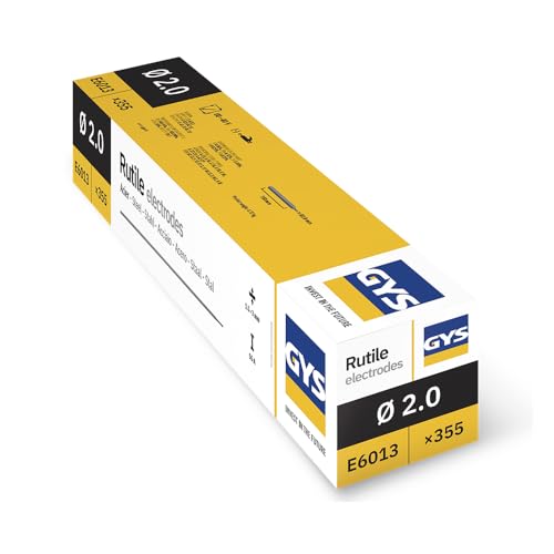 GYS, Métal d'Apport MMA, 355 Baguettes/Électrodes de Soudage Enrobées Rutiles E6013 Ø 2,0 mm x 350 mm, Étui, Pour Soudage Acier Toutes Positions