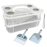 Kit d'élevage de ver de farine – de ver de farine transparent, ferme de ver-de-farine à mailles fines | Boîte de stockage de nourriture, bacs d'alimentation pour ver-pour planeurs à sucre,