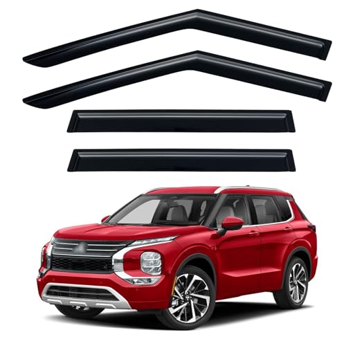 Image of Window Visors Rain Guards for 2022 2023 2024 2025 2026 Mitsubishi Outlander, Out-Channel Window Vent Wind Deflectors Visors Shades for 22 23 24 25 26 Mitsubishi Outlander