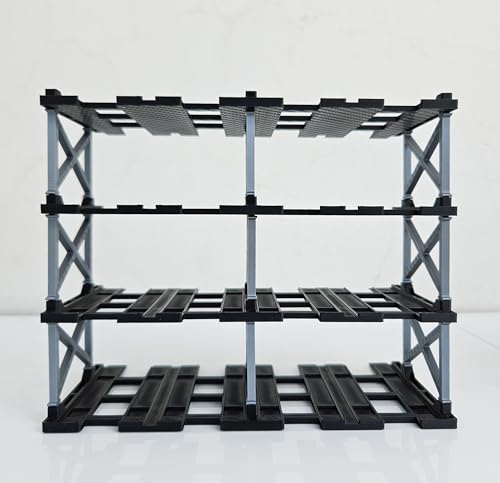 Image of 1:64 Diecast Car Display Enclousure- Multi-Tier Collectible Diecast Cars Storage for Hot Wheels, Mini GT & Matchbox | Matte Black & Silver (4 Tier - 16 Car Capacity)