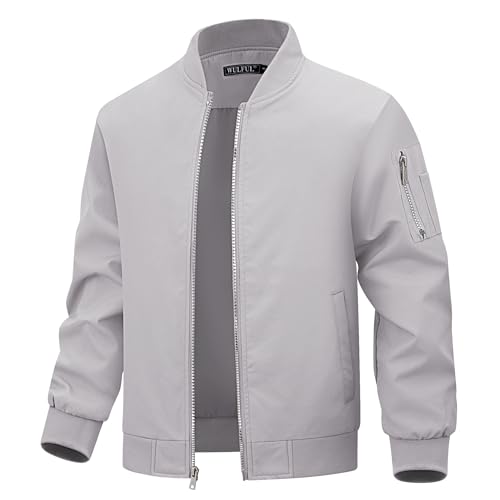WULFUL Boy's Bomber Jackets Kids Spring Fall Zip Up Varsity Windbreak Jackets