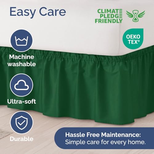 Cache-sommier élastique émeraude facile à installer sans lever le matelas