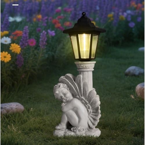 Statue jardin ange résine pour illuminer extérieur sombre - 8