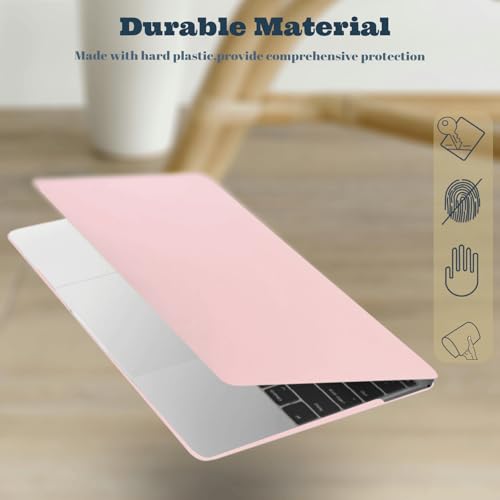 Funda para MacBook Pro 14 pulgadas (2021-2025) con carcasa rígida y protector de teclado rosa crema 3