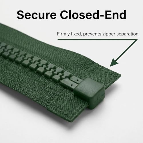 Image of Sawoake 2PCS #5 41 Inch Snparating Jacket Zippers for Sewing Coats Jacket Zipper Green Molded Plastic Zippers Bulk Tailor DIY Sewing Tools for Garment /Bags /Home Textile