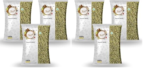 Image of Chounk Premium Whole Fennel Sauff Seeds - 300g (Pack of 6) | Natural Big Fennel Seeds | Moti Saunf with No Preservatives & No Additives | Fresh and Natural Badishep Sompu Variyali | Mouri Saunf