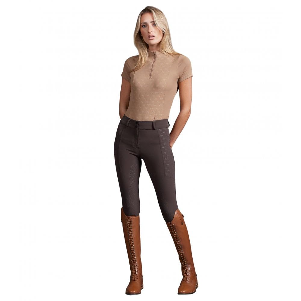 Premier Equine Valerius - Camiseta de manga corta para mujer, color latte