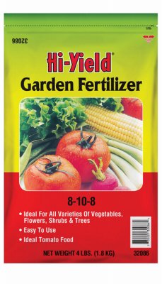 Hi-Yield 32086 Fertilizante de jardín, fórmula 8-10-8, 4 libras. - Cantidad 12