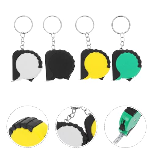 Juego de 4 mini cintas métricas retráctiles con llavero miniatura 7