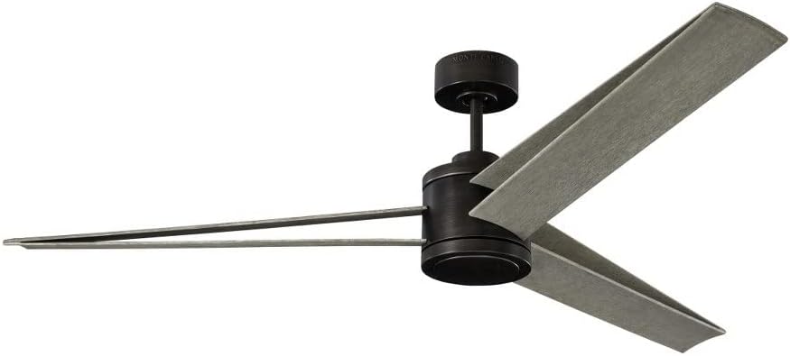 Monte Carlo 3AMR60AGPD Armstrong Unique Energy Star 60" Ceiling Fan with LED Light and Remote, 3 ABS Blades, Aged Pewter