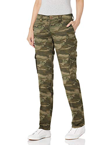 Dickies Women s Relaxed Fit Stretch Cargo Straight Leg Pant, Light Sage Camo, 10