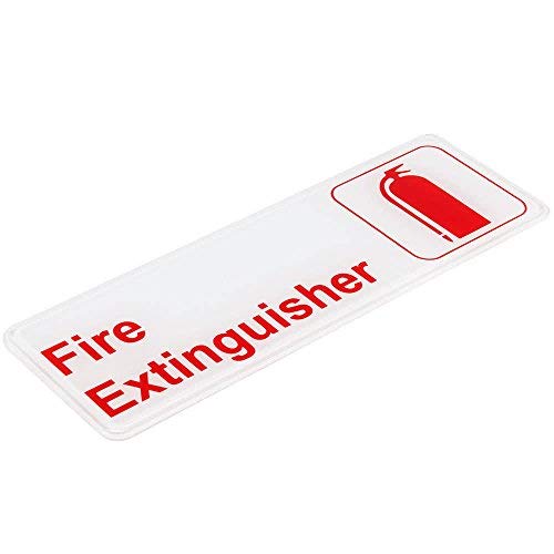 Fire Extinguisher Sign - White And Red, 9 X 3-Inches Fire Exit/Fire Safety Signs By Tezzorio #TOP1